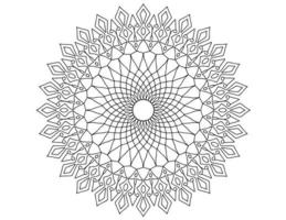 mandala preto e branco, tatuagem, página para colorir, círculo, enfeites, vetor