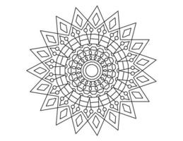 desenho de mandala real preto e branco, tatuagem, ornamentos, tradicional, vintage vetor