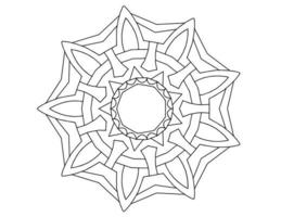 mandala preto e branco, tatuagem, página para colorir, círculo, enfeites, vetor