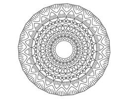 desenho de mandala real preto e branco, tatuagem, ornamentos, tradicional, vintage vetor