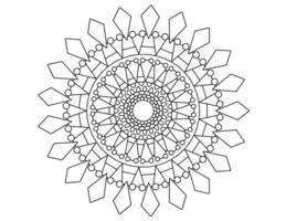 desenho de mandala real preto e branco, tatuagem, ornamentos, tradicional, vintage vetor