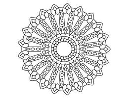 desenho de mandala real preto e branco, tatuagem, ornamentos, tradicional, vintage vetor