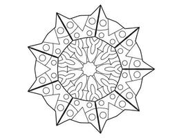 desenho de mandala real preto e branco, tatuagem, ornamentos, tradicional, vintage vetor