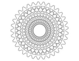 desenho de mandala real preto e branco, tatuagem, ornamentos, tradicional, vintage vetor