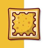 pão com ilustração de ícone vetorial de queijo. vetor de queijo de pão. estilo de desenho plano adequado para página de destino da web, banner, panfleto, adesivo, papel de parede, plano de fundo