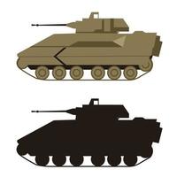 design de vetor de vista lateral de veículo blindado militar
