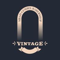 logotipo vintage para a barbearia vetor