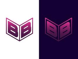 letra inicial bb design de logotipo 3d minimalista e moderno vetor