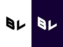 letra inicial bl design de logotipo 3d minimalista e moderno vetor