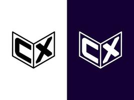 letra inicial cx design de logotipo 3d minimalista e moderno vetor