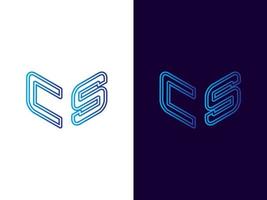 letra inicial cs design de logotipo 3d minimalista e moderno vetor
