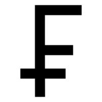 franc símbolo ícone ilustração de cor preta estilo simples imagem simples vetor