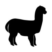 alpaca é ícone preto. vetor