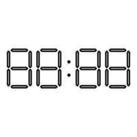 ícone do mostrador do relógio digital ilustração de cor preta estilo simples imagem simples vetor