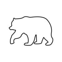 ícone de cor preta de urso. vetor