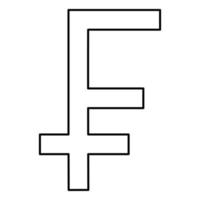 franc símbolo ícone ilustração de cor preta estilo simples imagem simples vetor