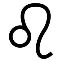 leão símbolo ícone do zodíaco ilustração de cor preta estilo simples imagem simples vetor