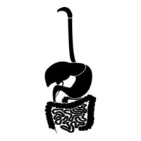 ícone do sistema digestivo ilustração de cor preta estilo simples imagem simples vetor