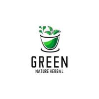 logotipo de erva verde vetor