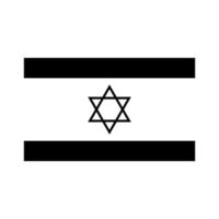 bandeira do ícone de cor preta de Israel. vetor