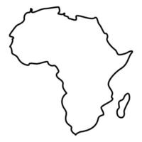 mapa da África ícone ilustração de cor preta estilo simples imagem simples vetor