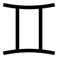 símbolo gêmeo ícone ilustração de cor preta estilo simples imagem simples vetor
