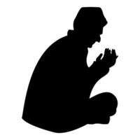 rezando ícone muçulmano ilustração de cor preta estilo simples imagem simples vetor