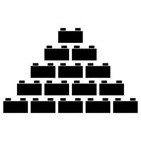 ícone de cor preta do bloco de construção. vetor