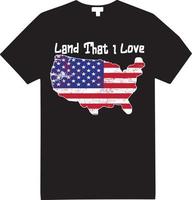 terra que eu amo design de camiseta do dia do memorial dos veteranos vetor