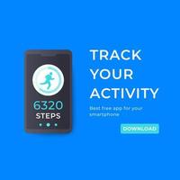 aplicativo de fitness, rastreador de atividades para smartphone vetor