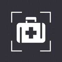 ícone de kit de primeiros socorros, sinal de vetor de caixa de remédios