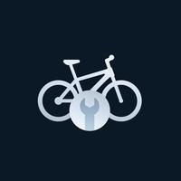 bicicleta, logotipo de vetor de serviço de reparo de bicicletas