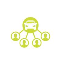 ícone de vetor de compartilhamento de carros em branco