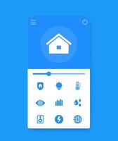 interface de aplicativo de casa inteligente, interface do usuário móvel vetor