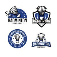 design de modelo de logotipo de badminton vetor