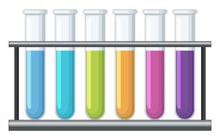 Produto químico colorido em tubos de ensaio vetor
