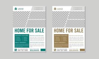 modelo de design de folheto imobiliário para casa à venda para publicidade comercial vetor