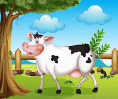 Uma vaca no quintal vetor