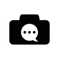 câmera de logotipo conversando ícone minimalista símbolo vetorial design plano vetor