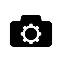 configuração de câmera de logotipo design plano de símbolo de vetor de ícone minimalista