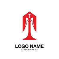 logotipo orar na ilustração vetorial de símbolo de ícone de igreja vetor