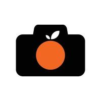 logotipo da câmera laranja ícone minimalista vetor símbolo design plano