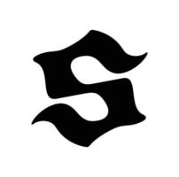 logotipo letra s e silhueta peixe ícone vetor símbolo design plano