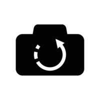 câmera de logotipo desfazer design plano de símbolo de vetor de ícone minimalista
