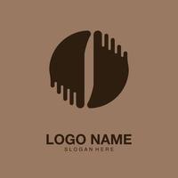 logotipo café pegada minimalista ícone vetor símbolo design plano