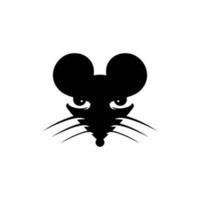logotipo cabeça do mouse minimalista ícone vetor símbolo design plano