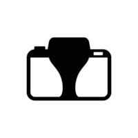 logotipo câmera vidro ícone minimalista vetor símbolo design plano