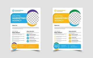 marketing digital e design de modelo de design de folheto de negócios corporativos, folheto de conferência ou evento vetor