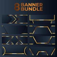 conjunto de design de banner de ouro com luxo de ouro de estilo moderno minimalista vetor