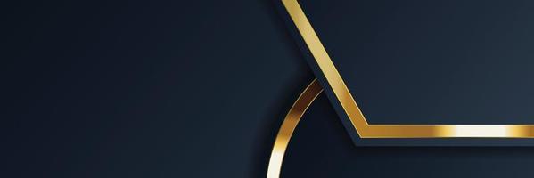 design de banner de ouro com luxo de ouro de estilo moderno minimalista vetor